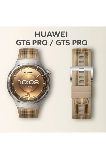 Huawei Watch GT6 Pro/GT5 Pro 46mm Uyumlu Kompozit Dokuma Silikon Kordon Kayış