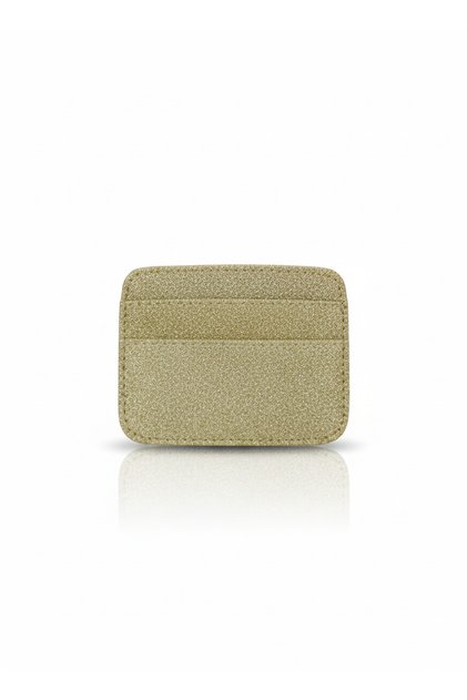 Butter Yellow Women's Glittery 5-Compartment Shiny Card Holder