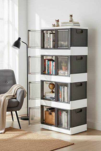 Vienev Çok Amaçlı Istiflenebilir Katlanır 4'lü Antrasit