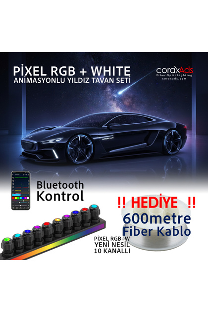 coraxads Animasyonlu Yıldız Tavan Uygulama Seti, Fiber Optik