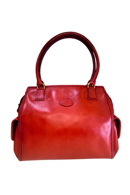 Women's Handmade (Handmade) Zipper Closure Genuine Leather Hand and Shoulder Bag Ertica