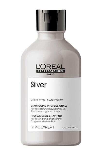 Serie Expert Silver Çok Açık Sarı, Gri Ve Beyaz Saçlar Için Renk Dengeleyici Mor Şampuan 300 ml