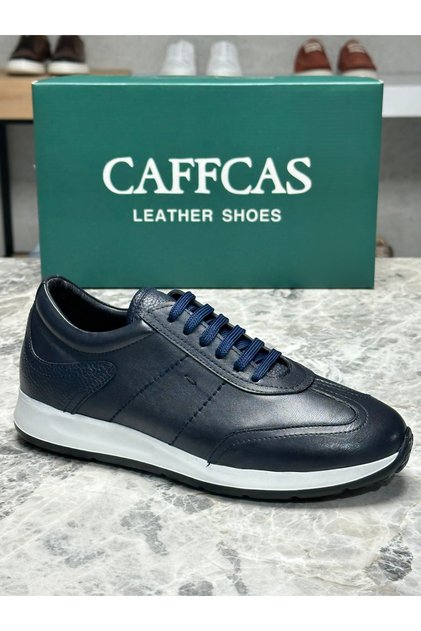 Pantofi pentru bărbați, din piele naturală, albastru bleumarin, lucrați manual, casual sport 1458-61