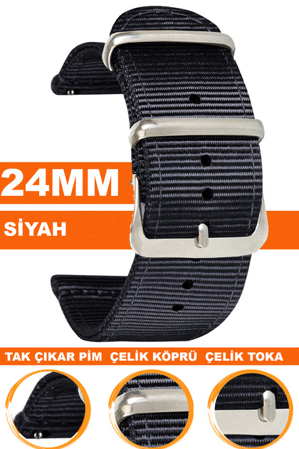 24mm Fossil-Welder-Casio-Seiko-Omega-Armani Watch Compatible Nato Textile Fabric Watch Band Ntcft24