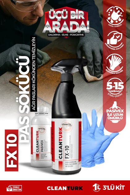 Fx10 Ağır Pas Sökücü Kit – Konsantre Etkiyle Metal Yüzeylerde Güçlü Temizlik!