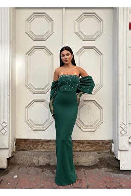 green emerald velvet dress Long Sweetheart Prom Dress with A-Line Chiffon Skirt Royal Blue / 8
