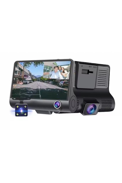 Camera auto de bord Teknova, față-spate și interior, ecran 4 inch, 1080p, unghi de 170°