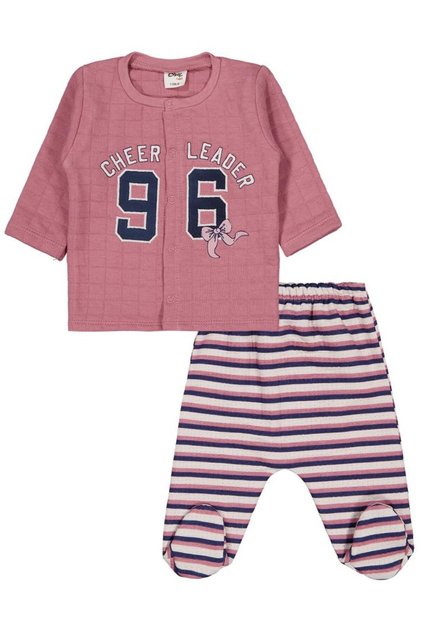 96 Embroidered 1-9 Month Pajama Set - Pink 6-9 Months