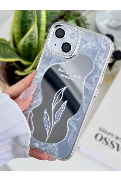 Iphone 15 - 14 - 13 Uyumlu Aynalı Yaprak Model Silikon Kılıf