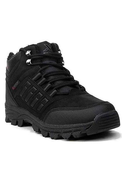 Men's Boots with Laces and Zipper, Fur Inside, Water and Cold Resistant, Outdoor Trekking Daily Boots