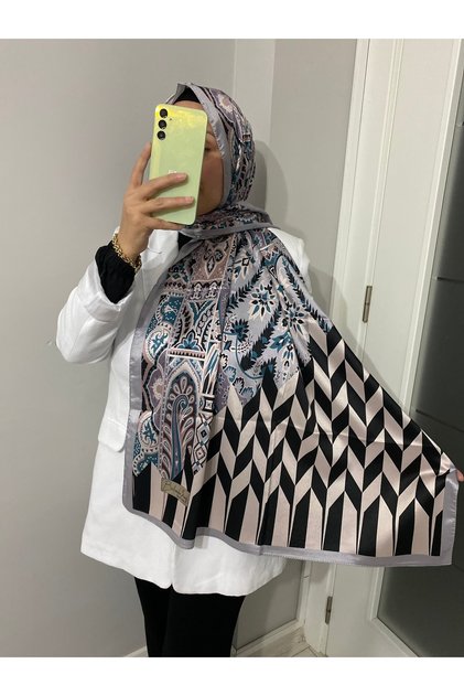 Mineleşarp Voile Fabric with Floral and Geometric Patterns, Stylish Shawl, No Ironing Needed