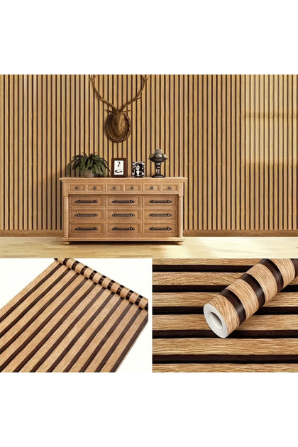 Autocolant Elegant cu Aspect de Lemn pentru Pereți și Mobilier (300x45cm)