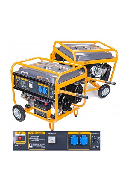 Електрически генератор 6500 W, 6.5 KW, 220 V, двигател 15 к.с., стабилизатор на напрежението (AVR), еднофазен