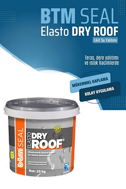 Btm Seal Elasto Dry Roof Reçine Esaslı Su Yalıtım Malzemesi Beyaz