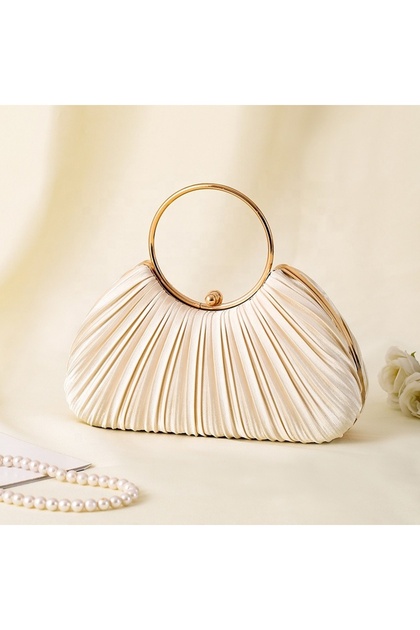 Luxury Satin Pleated Evening Clutches for Women