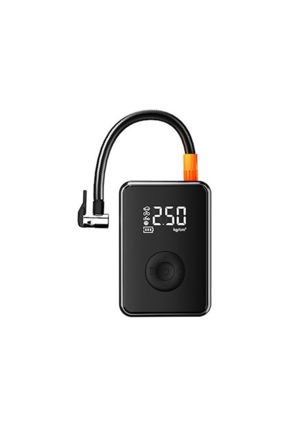 Compresor auto portabil ZYTEQ®, afisaj digital, lanterna LED, 150 PSI, baterie 2×2000 mAh, negru