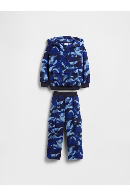 Erkek Bebek Mavi Sweatshirt Outfit Set