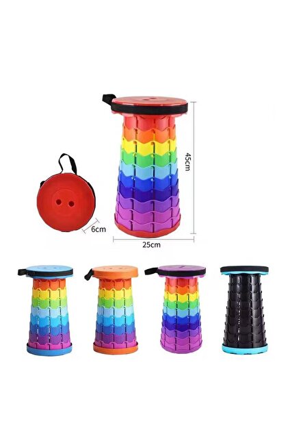 Scaun Telescopic Pliabil Portabil Pliabil - Universal, Sustine 150 kg, Inaltime 45 cm, Multicolor