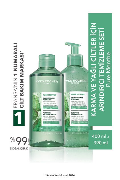 Purifying Cleansing Set for Combination and Oily Skin - Micellar Water 400 ml & Face Washing Gel 390 ml