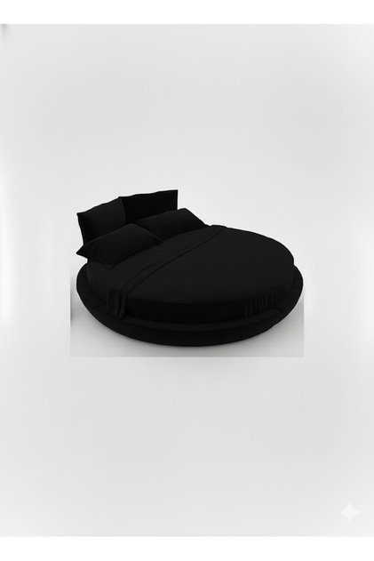 Elastic Sheet Set with Diameter Options Special for Round Beds Rnforce 100% Cotton Fabric