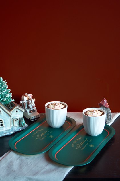 Home 16x35 cm 2'li Oval Sunumluk Tepsi - Yeşil Wishes