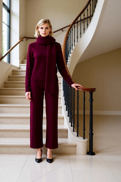 Women's Comfortable Knitwear Sweater Pants Set and Casual Daily Outfits Winter Season Style Sportswear