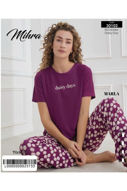 Marla Short Sleeve - Bottom Long Pjr0201 Pajama Set