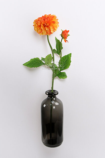 Yapay Çiçek Deposu Yapay Çiçek Lüx Goncalı Zinnia Dalı 60 cm