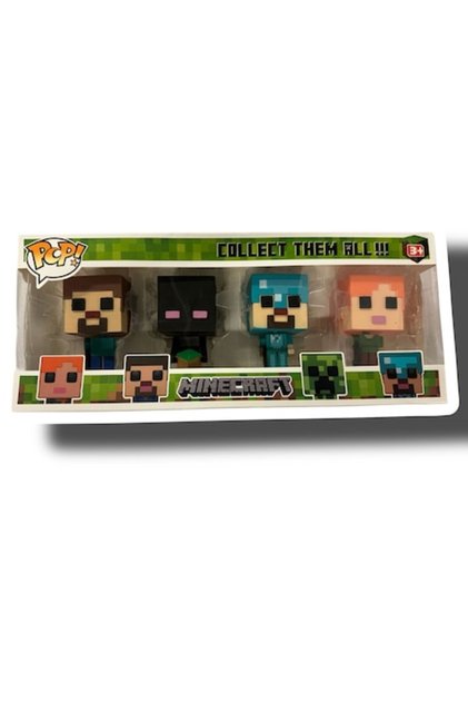 Set 4 figurine Minecraft, 6-8 cm, jucării pentru copii, plastic rezistent, personaje