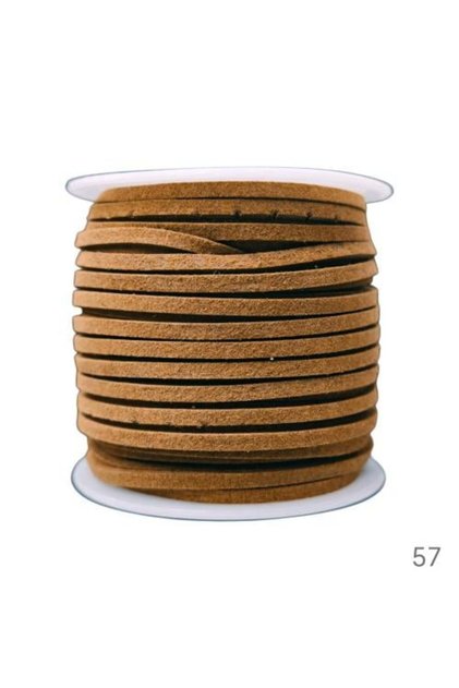 Leather cord for accessories and bracelets, 3 mm thick - 25 yards long, 2 spools - Color No. 57