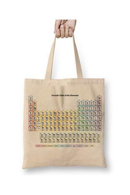 Periodic Table Periodic Ruler Periodic Table Chemist White Cloth Bag Shopping Bag