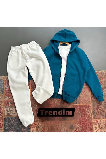 Unisex Fleece-Lined Hooded Tracksuit Set – Warm, Comfortable, and Casual Heavyweight Grammage Sport Style 2-Piece