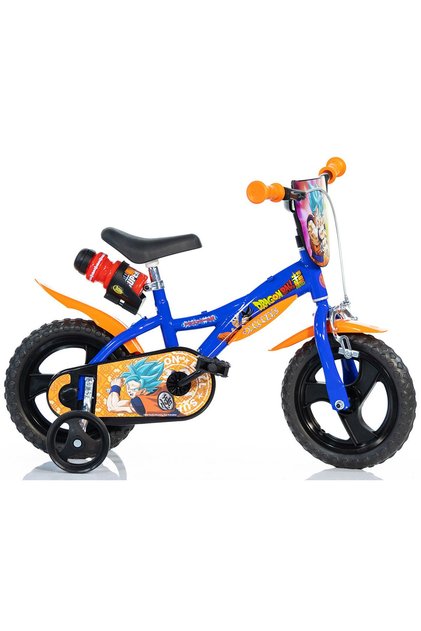 Bicicletă pentru copii Dragon Ball DB-612L-DR, cu dinozauri, 12 inch – Albastră