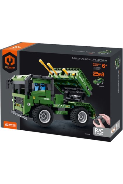 364-Piece 2-in-1 R/C Military Rocket Launcher Vehicle Building Blocks Kit