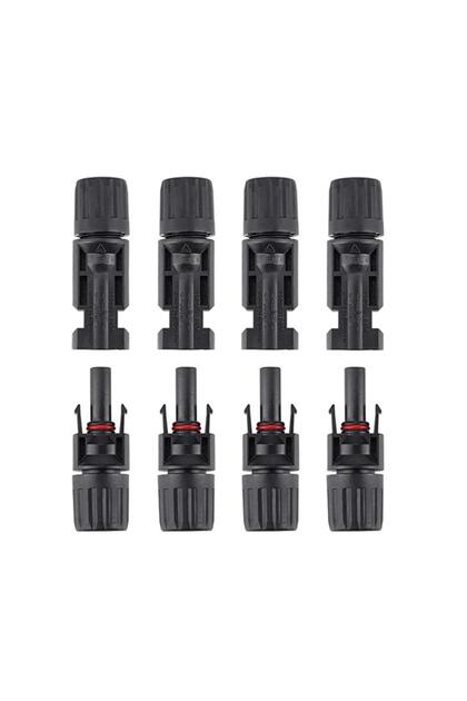 Conector MC4 set 4 buc mufe panouri solare, mufa solara compatibila cu cablu de 4mm, 6mm, IP67