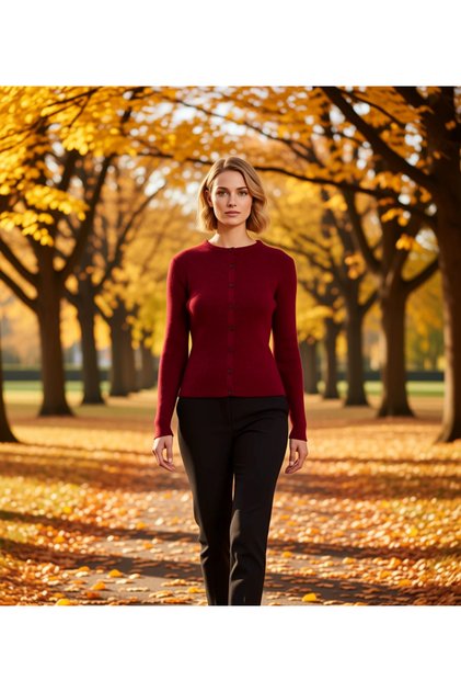Tricotaj de damă cu fir argintiu, cu textură, mulat pe corp, cu gât tip crew, cu mânecă lungă, cardigan, aspect elegant, de seară
