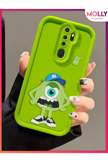 Cute Monster Mike Silicone Case with Thick Green Edges 3D Embossed for Oppo A5 2020