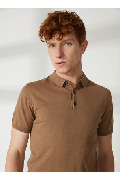 Polo Yaka Slim Fit Kahve Erkek Kazak FM23S07MACORTEZ
