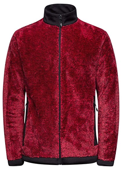 San Diago Men's Full Zip Striped Fleece Red