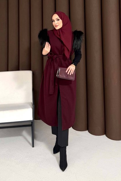 Kürklü Kaşe Yelek 32-3709