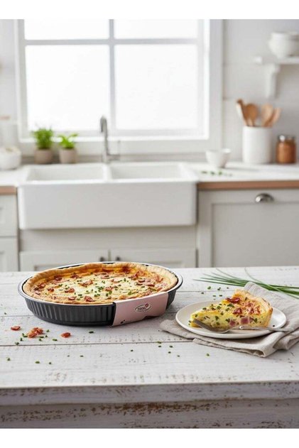 Carbon Steel Non-Stick Pie Pan, Grey, Medium (28.3 x 3.5 cm)