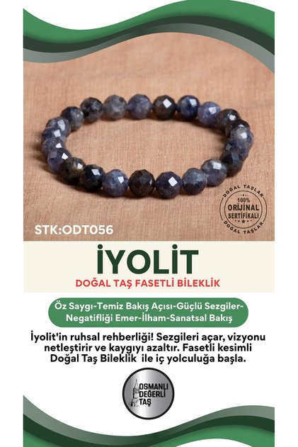 Certified Iolite Natural Stone Faceted Bracelet Odt056