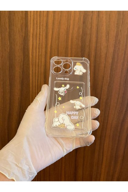 iPhone 15 Pro Max Cinnamoroll Printed Phone Case with Card Holder Cover Case