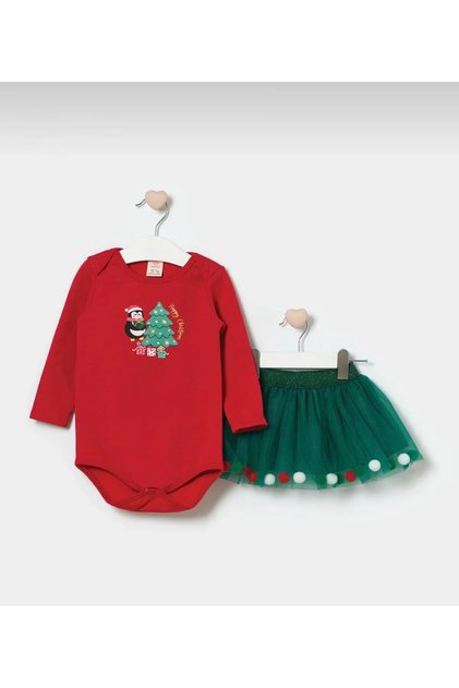New Year's Concept Baby Bodysuit Skirt Set
