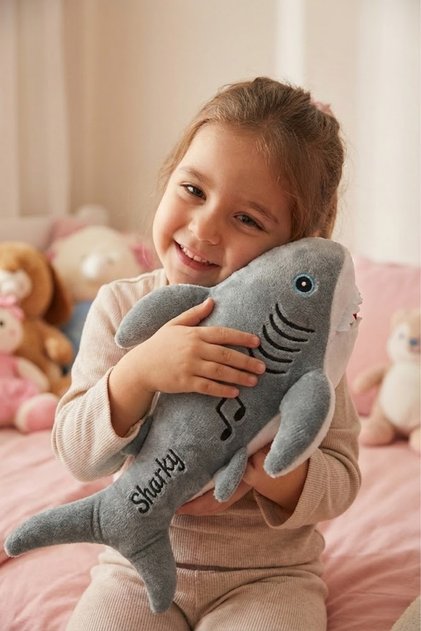 Musical Baby Shark Plush Toy 20 cm - Singing Soft Sleeping Companion