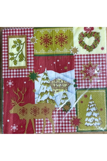 We Are Home Christmas Patterned Presentation Napkins, Pack of 20