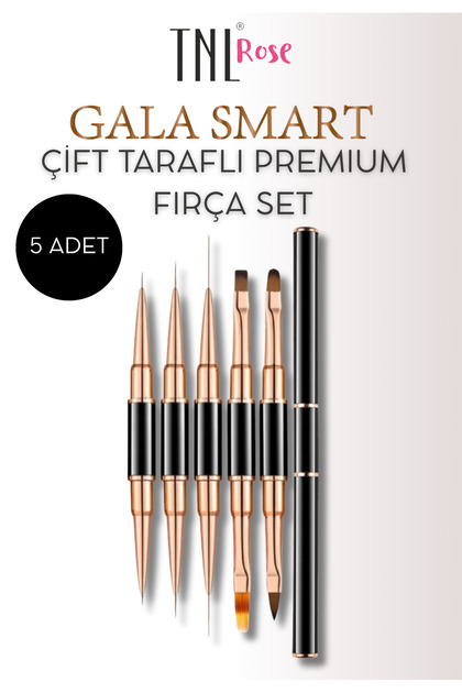 5’li Çift Taraflı Kapaklı Çizim Jel Ombre Akrilik Fırça Seti