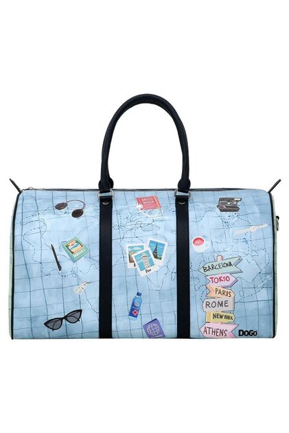 Women's Vegan Leather Blue Travel Bag - Ready to Travel Design