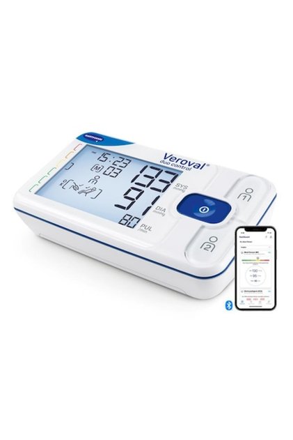 Tensiometru complet automat pentru brațul superior Veroval duo control, Două metode de măsurare, Validat clinic, Detectează bătăile inregulate ale inimii și pulsul neregulat, Ecran LCD mare iluminat, Manșetă.