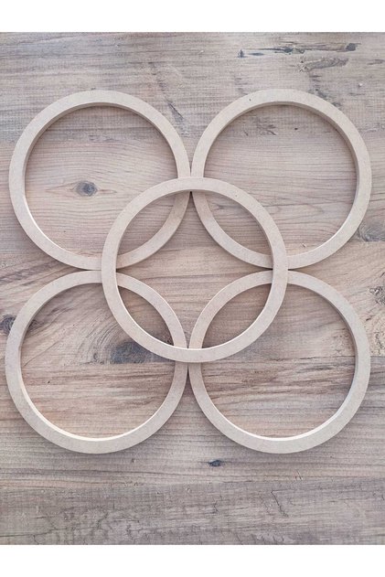 Ham Mdf Vidasız 27.6cm Çapında (1.1cm Eninde) 5'li Kasnak Seti